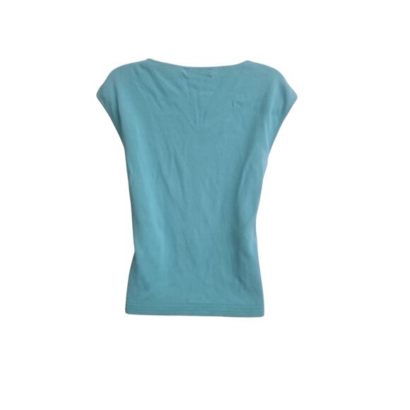 Cable & Gauge Womens Top Large Blue Knit Blouse Sleeveless - Picture 2 of 8